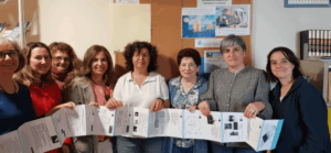 Chicas del movimiento acordeón